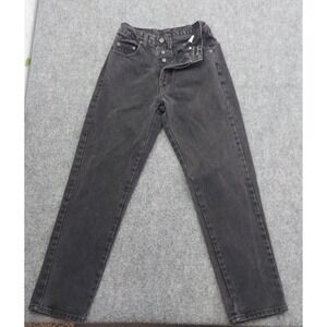 Vtg Pepe Jeans Womens 7/8 Black Button Fly Tapered PAM Highrise Hong Kong 90s